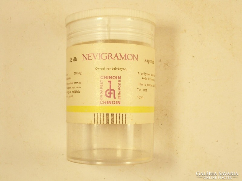 Retro nevigramon capsule box - Köbánya pharmaceutical goods factory chinoin - from the 1980s