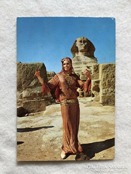 Old actor, ballerina postcard - farida fahmy ballerina at the sphinx of giza