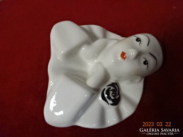 Pierrot bohóc porcelán figura, egyben mini váza, magassága 8 cm. Jókai.