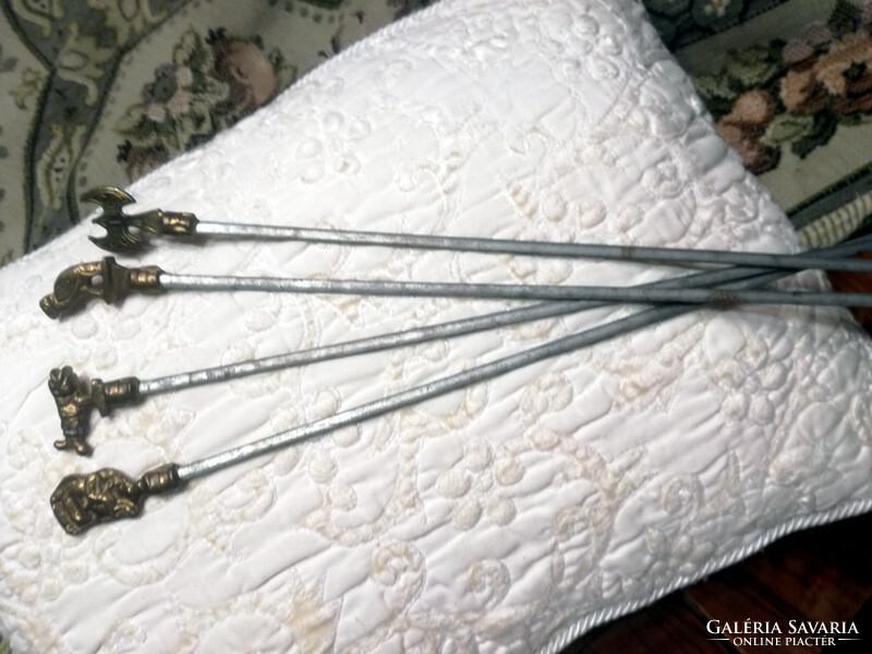 4 copper skewers with animal heads - art&decoration