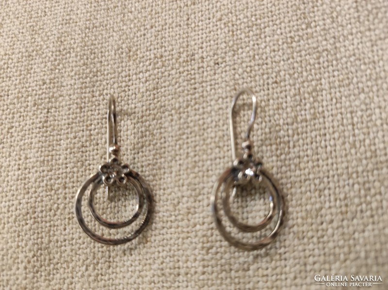 Israeli silver earrings with zirconia stones