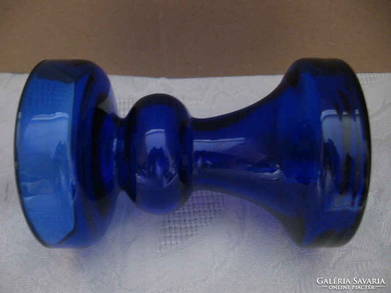 Retro cobalt blue pop art candlestick with candlestick ingrid glas