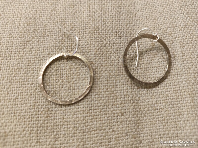 Silver narrow hoop earrings
