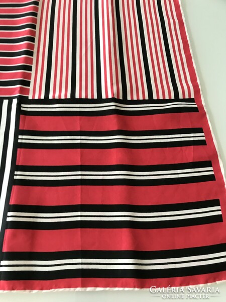 Silk scarf with striped parts, 53 x 50 cm