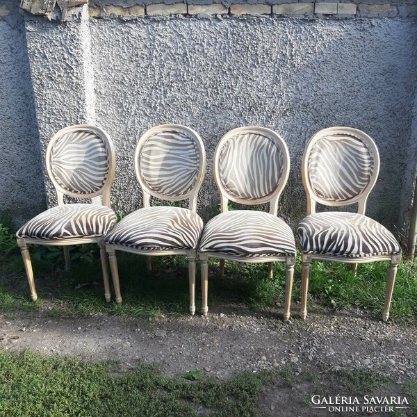 4 db Barokk szék (Zebra mintás)