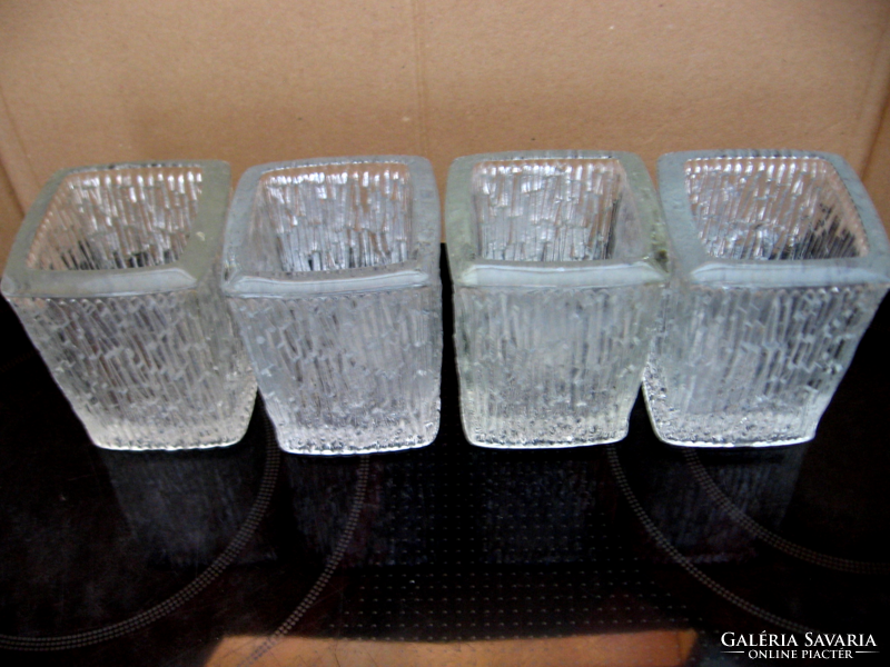 Ice glass candle holder, candle holder cube set 4 pcs