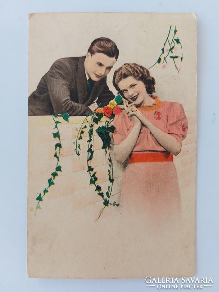 Régi képeslap 1942 fotó levelezőlap szerelmespár