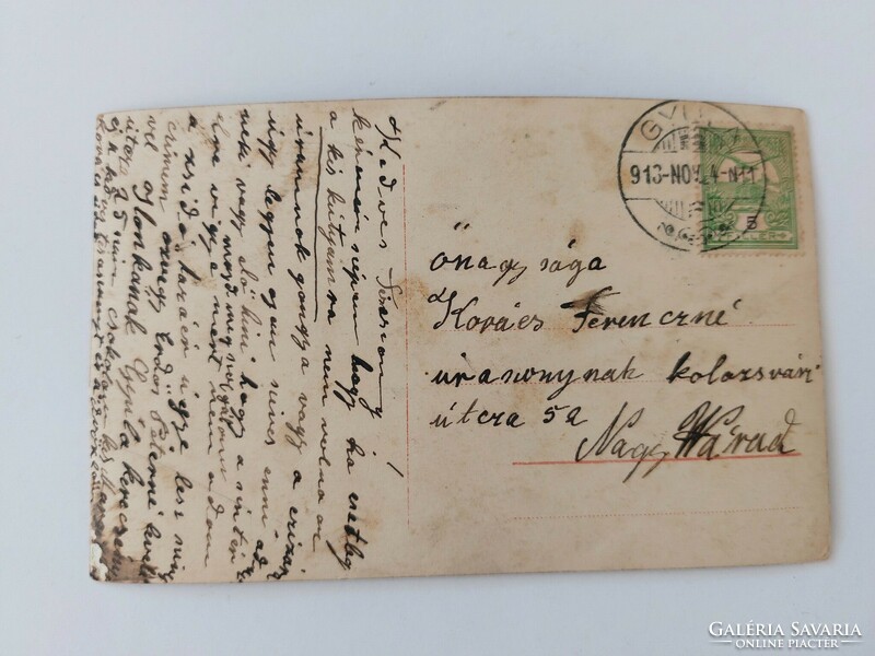 Régi képeslap 1913 fotó levelezőlap szerelmespár