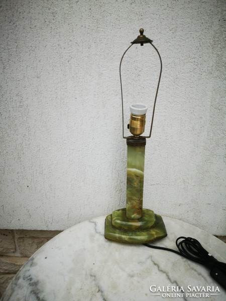 Beautiful art deco table lamp rewired new socket assembly. Onyx with copper decoration, trendy