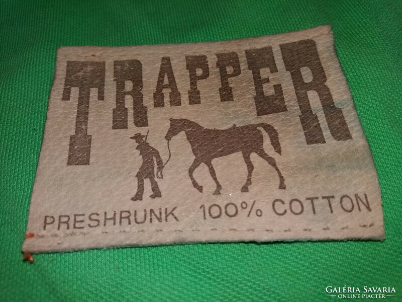 ILYEN IS VOLT !!!! 1970-s évek magyar TRAPPER farmer hátsó bőr márka címkéje a képek szerint