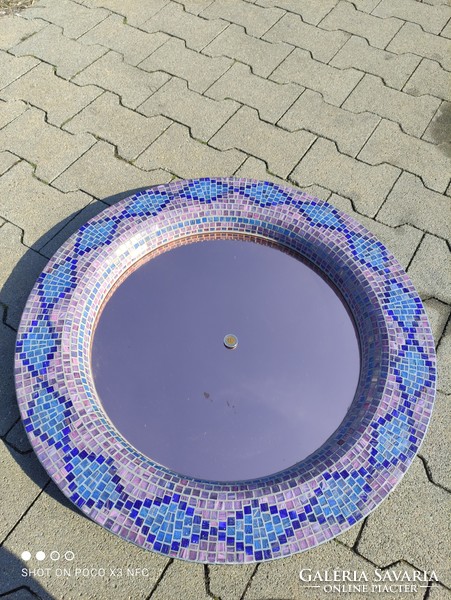 Exclusive mosaic framed mirror large size 65 cm diameter 15 kg massive artist mirror in a frame