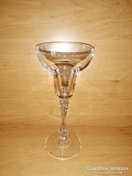 Üveg talpas gyertyatartó 18,5 cm magas (14/d)
