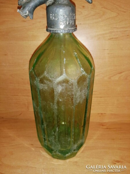 Antik zöld szódásüveg Radics József Szikvízgyára Csépa 1926.