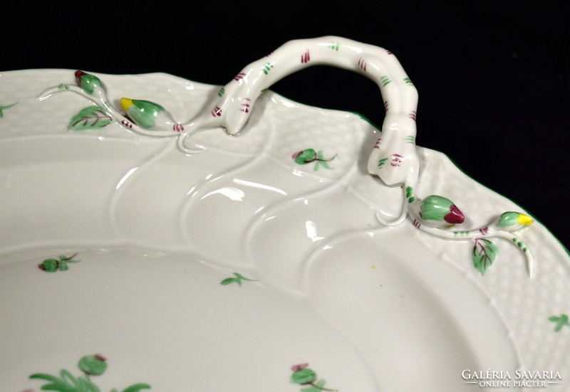 Huge Herend porcelain serving bowl with handles!
