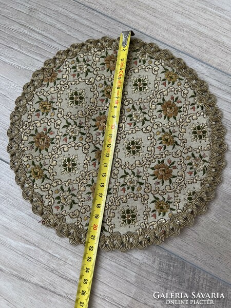 Nice tapestry effect silk brocade small tablecloth 22cm diameter