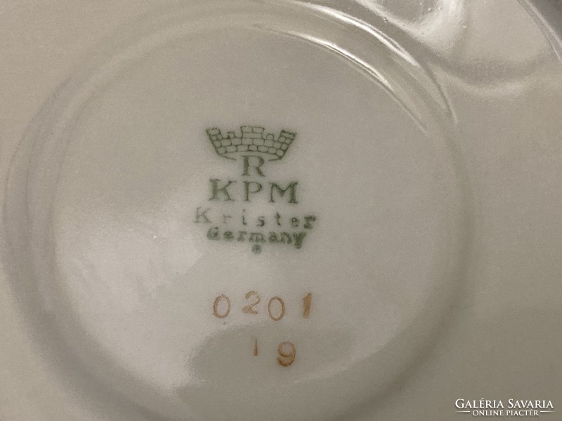 Krémfehér aranyszélű KPM kávés szett (2 db)