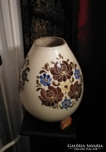 Népi virágos öblös váza 36 cm