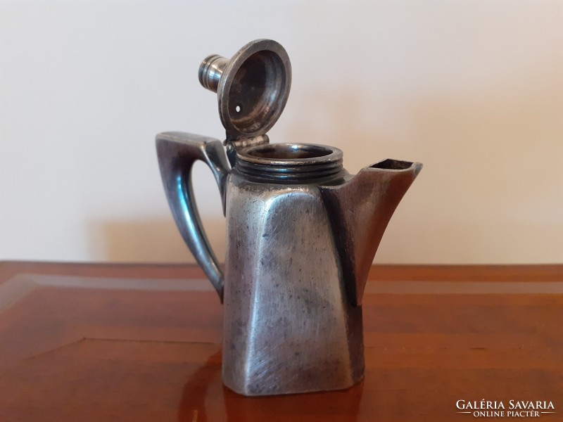 Old antique berger cafe milk spout mini jug alpaca relic 1905 - 1915
