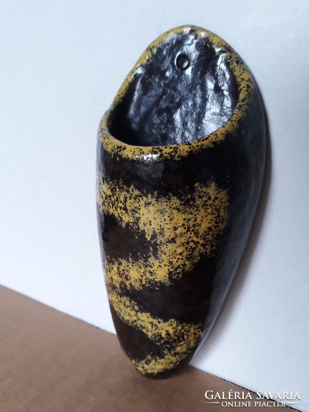 Retro János Kornfeld juried applied art ceramic wall vase
