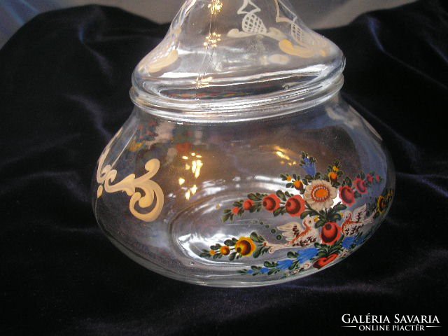 Antique fire enamel hand-painted container for flawless rarity bonbons, etc.