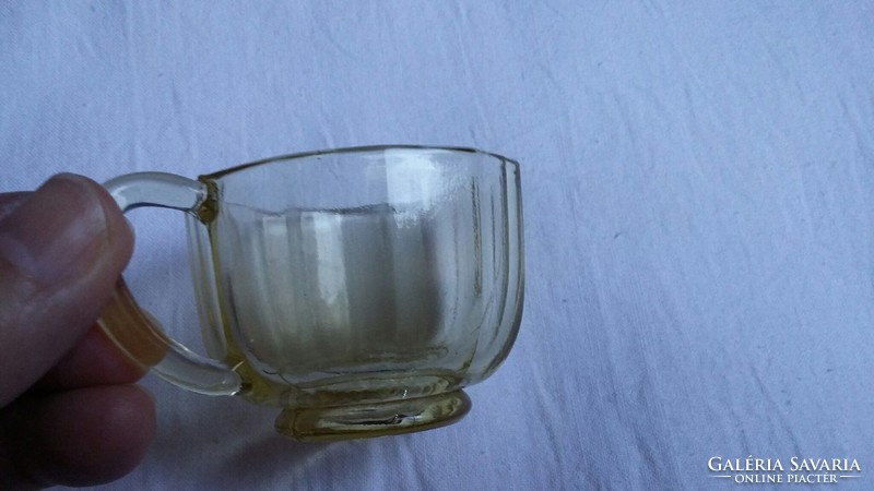 Pale amber glass coffee cup and plate