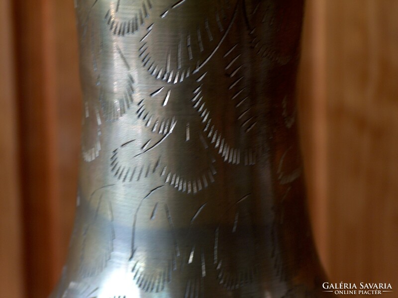 Richly chiselled copper vase, large