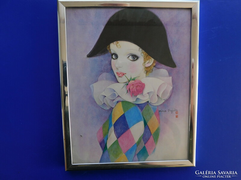 Miramira Fujita Japanese artist, French clown, handmade magnetic sticker