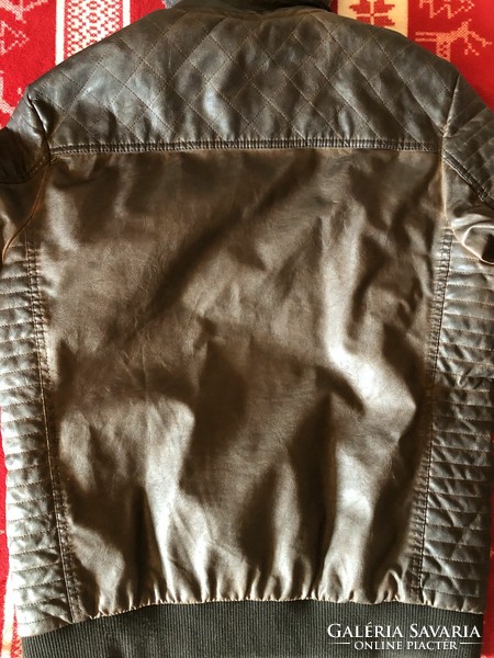 Brown men's leather jacket