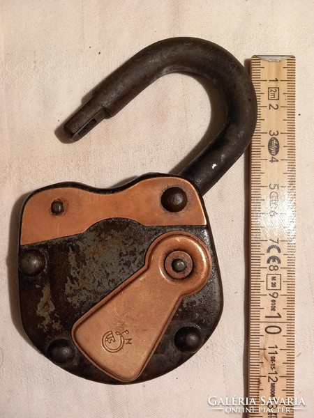 Old, beautiful padlock without a key
