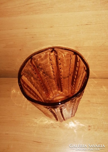 Retro korall üveg váza 16,5 cm (2/d)