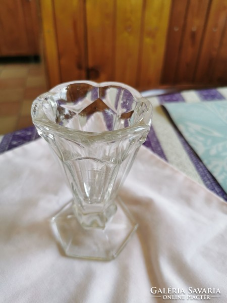 Bieder antik üveg kis váza 11 cm magas