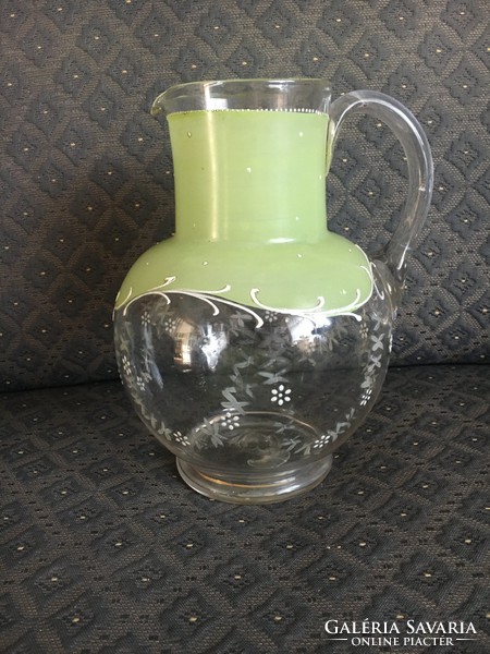 Beautiful, antique glass jug, 19th century