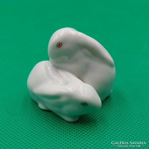 Herend pair of rabbit figurines