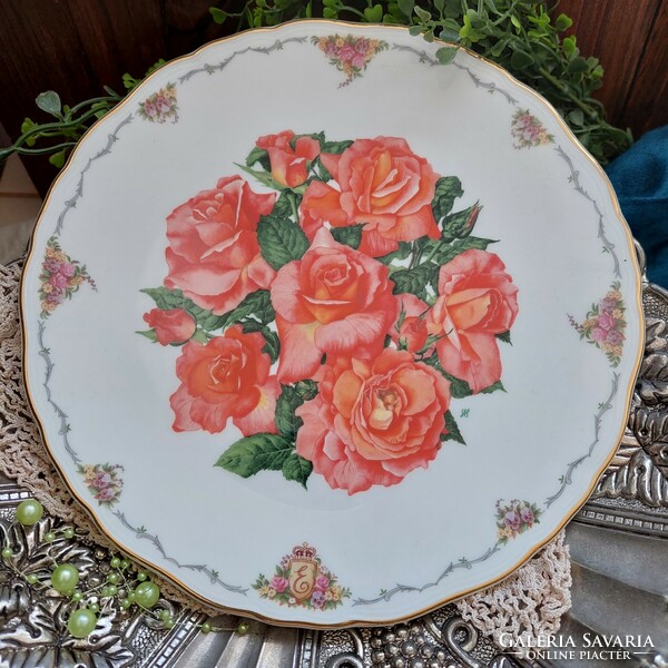 Royal Albert decorative plate with Queen Elizabeth's favorite flowers