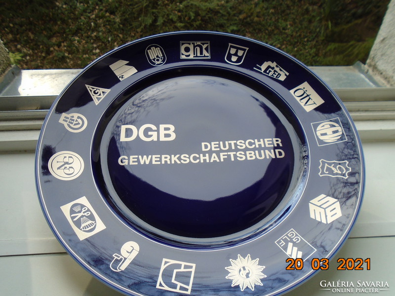 Rosenthal deutscher gewerkschaftsbund (= German trade union federation) cobalt gold wall plate
