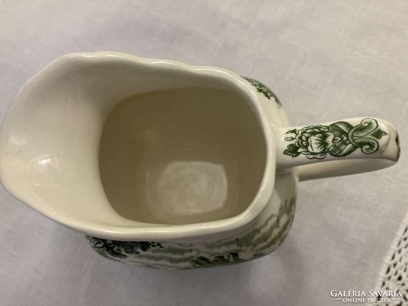 English grindley green patterned faience spout
