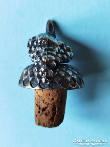 Antique silver-plated grape cluster-shaped ornament plug, plug ornament