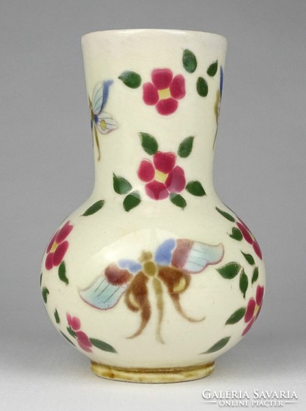 1F470 Antik Zsolnay porcelánfajansz váza családi jelzéssel ~1880