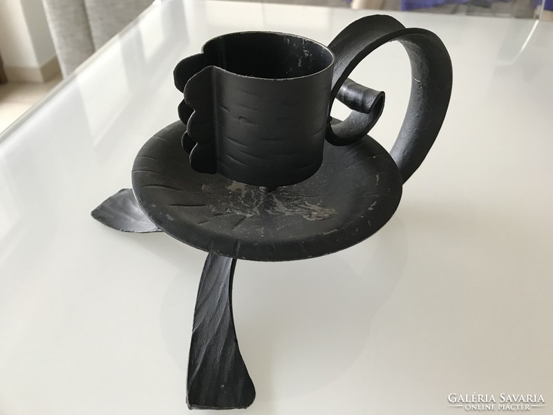 Wrought iron candle holder for 5 cm thick candles