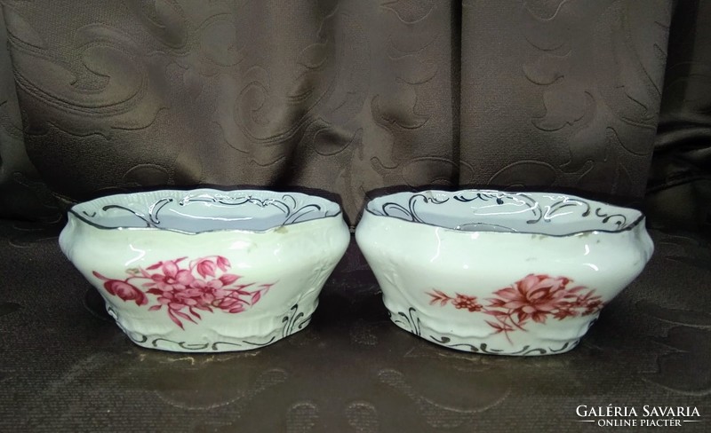 Pair of hand painted Czechoslovak porcelain candlesticks