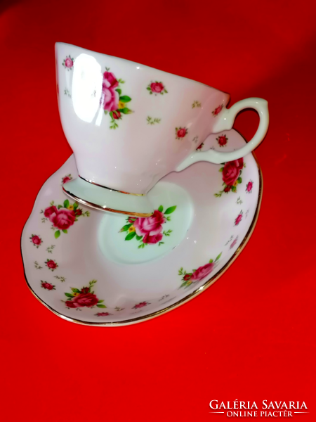 Rózsaszín, gyűjtői gyönyörű angol Royal Albert rózsás kávés csésze