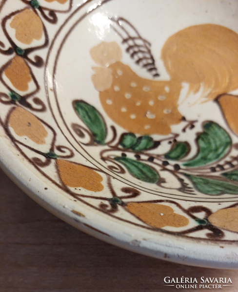 Korondi rooster, folk, ceramic, plate, 