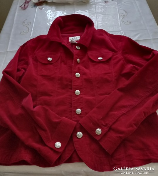 Sporty red cord women's jacket cotton xl