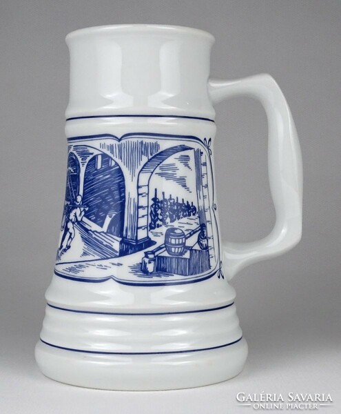 Plain porcelain beer mug marked 1M499 17 cm