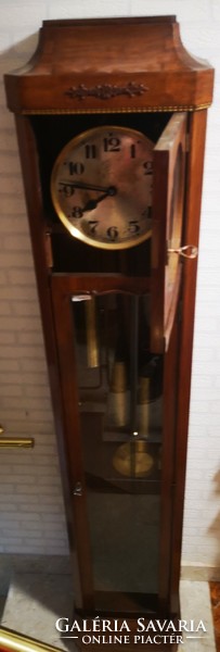 Szecessziós Art Deco álló óra 3 súlyos negyed ütős West Minster, Bútor - Lábas óra. Gustav Becker
