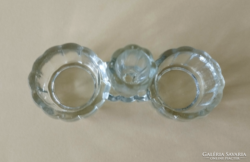 Old cast glass table spice holder