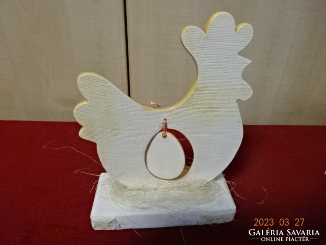 Easter glazed ceramic, hen with egg, height 20 cm. Jokai.