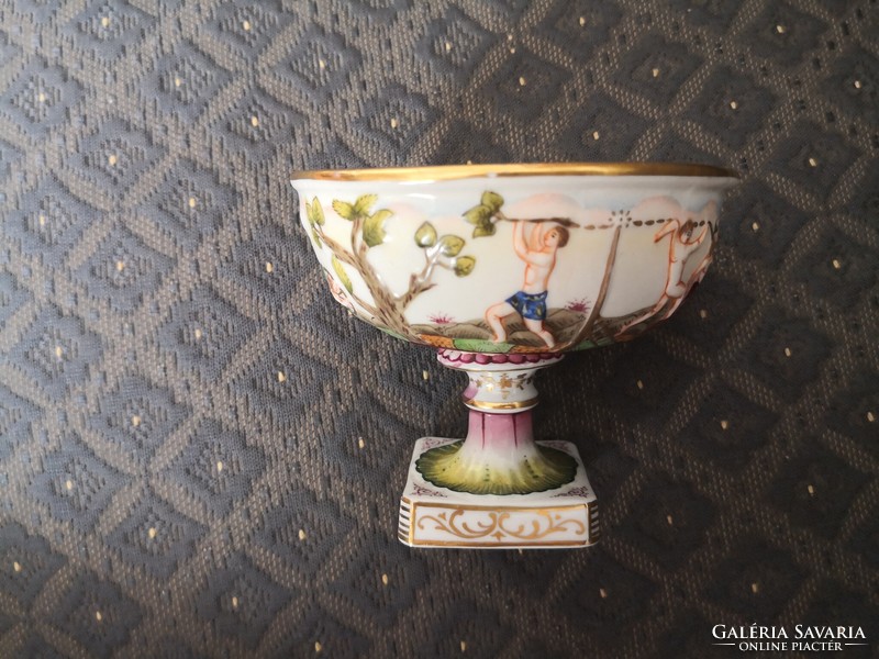 Antique capodimonte frittporcelain goblet