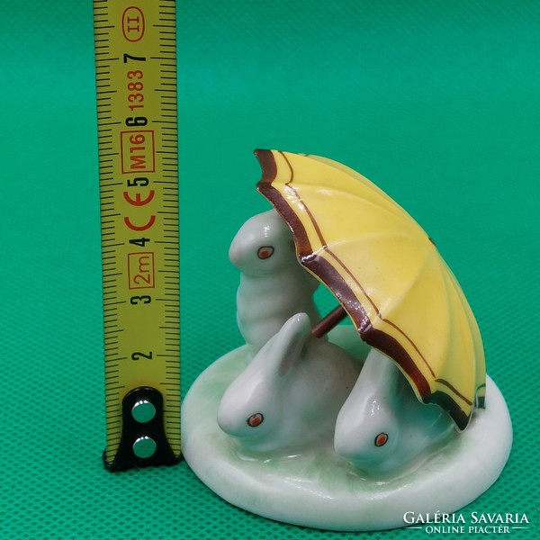 Kőbányai (drasche) rabbit figure with an umbrella