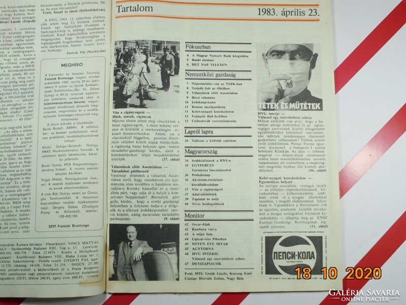 HVG újság - 1983 április 23.  - Születésnapra ajándékba